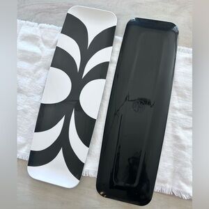 SET/2 Marimekko Black White Melamine Serving Trays Outdoor Dinner Dishes Target
